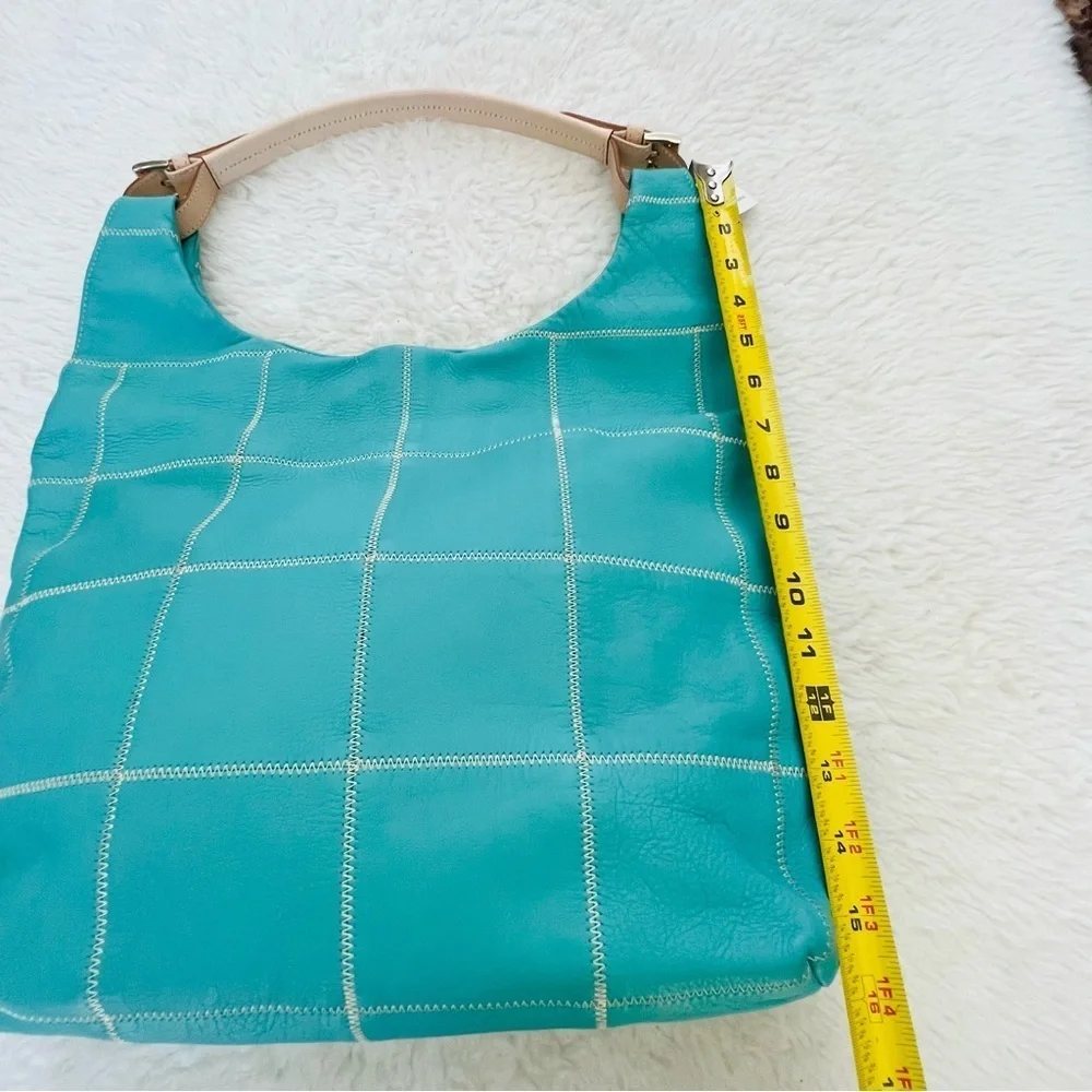 Ceci Ou Cela Plus Une Aqua Green Genuine Leather Shoulder/Hobo Bag